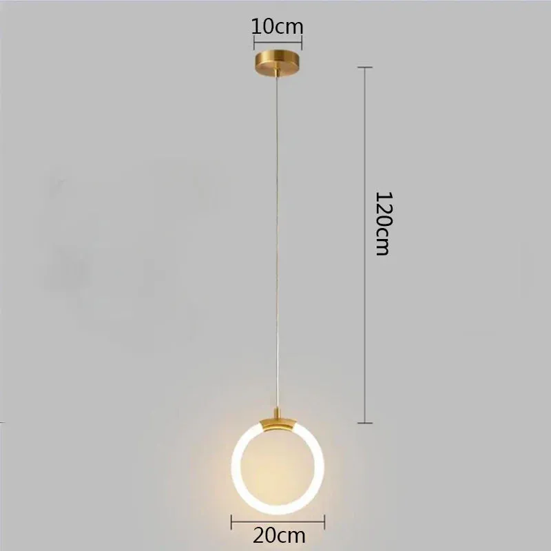 Mansion Gold LED Pendant Chandeliers for Bedside and Dining Room