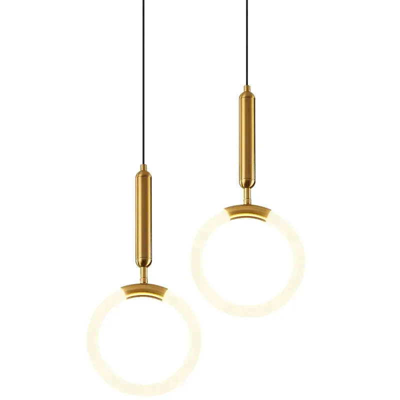 Mansion Gold LED Pendant Chandeliers for Bedside and Dining Room