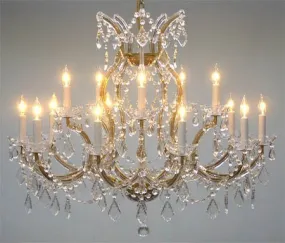 Maria Theresa Chandelier Crystal Lighting Chandeliers Lights Fixture Pendant Ceiling Lamp For Dining Room Entryway Living Room H28" X W37" - A93-1514/15 1