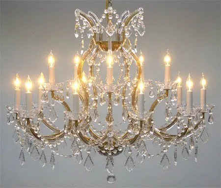 Maria Theresa Chandelier Crystal Lighting Chandeliers Lights Fixture Pendant Ceiling Lamp For Dining Room Entryway Living Room H28" X W37" - A93-1514/15 1