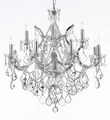 Maria Theresa Chandelier Lighting Crystal Chandeliers H30 "X W28" Chrome Finish - J10-B7/Chrome/26049/12 1