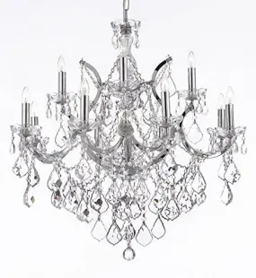 Maria Theresa Chandelier Lighting Crystal Chandeliers H30 "X W28" Chrome Finish - J10-B7/Chrome/26049/12 1