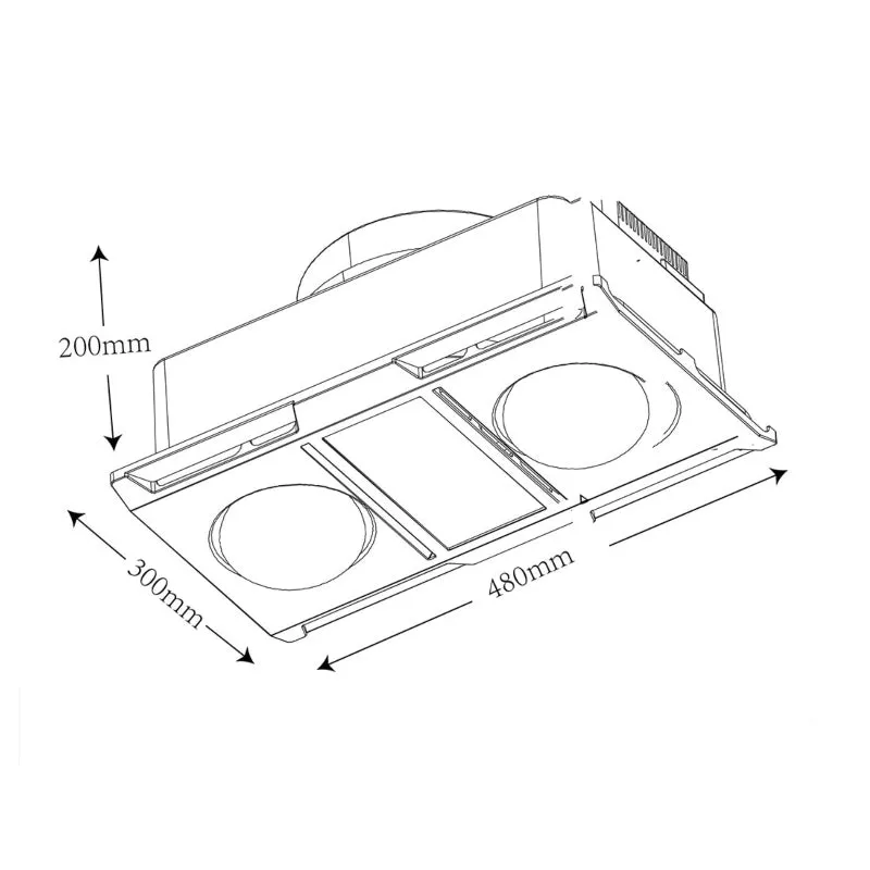 Martec Profile Panel 2 High Performance Heater Fan Exhaust with 12W Tricolour LED Light