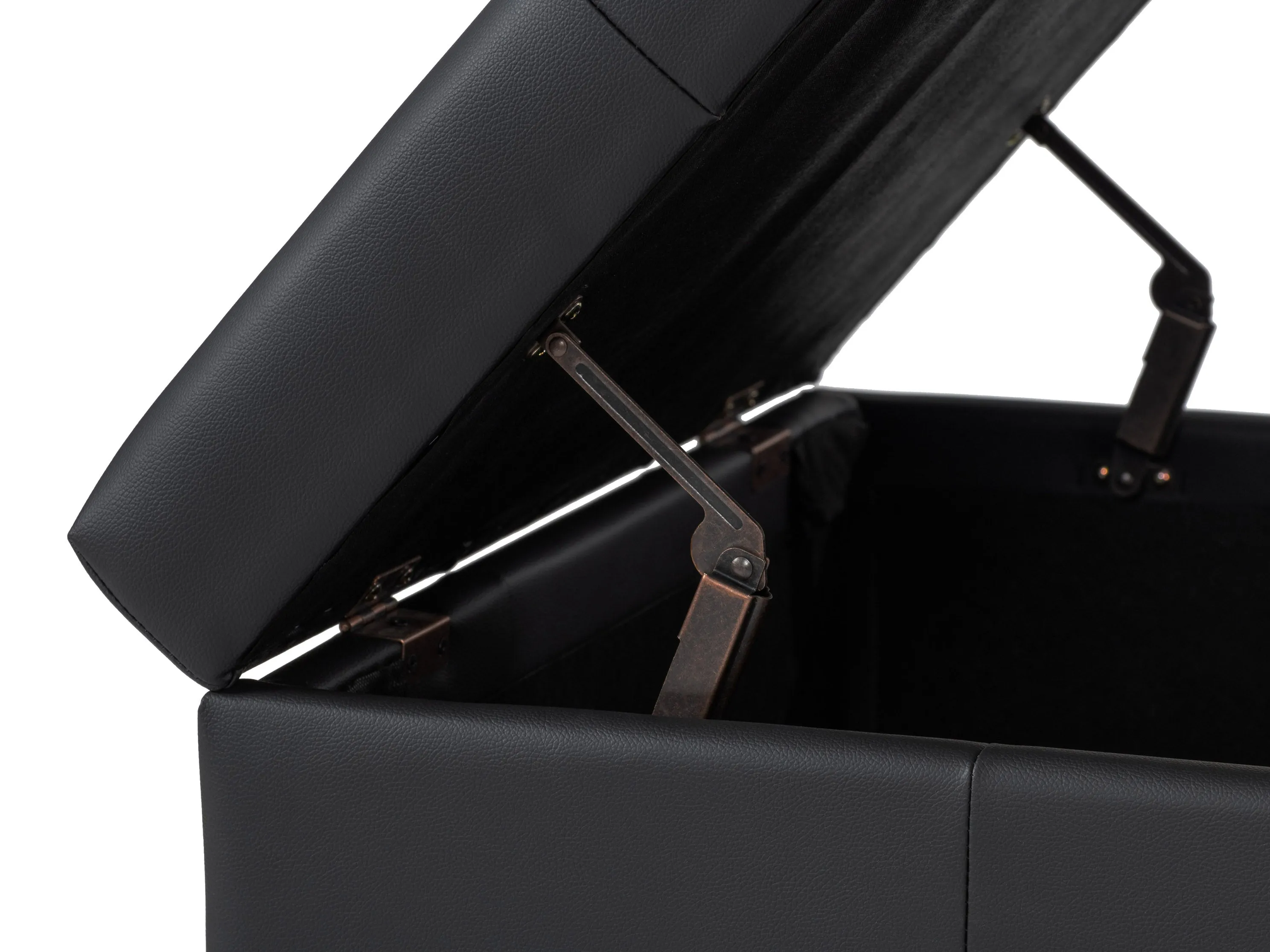 Matte Black Deluxe Storage Ottoman