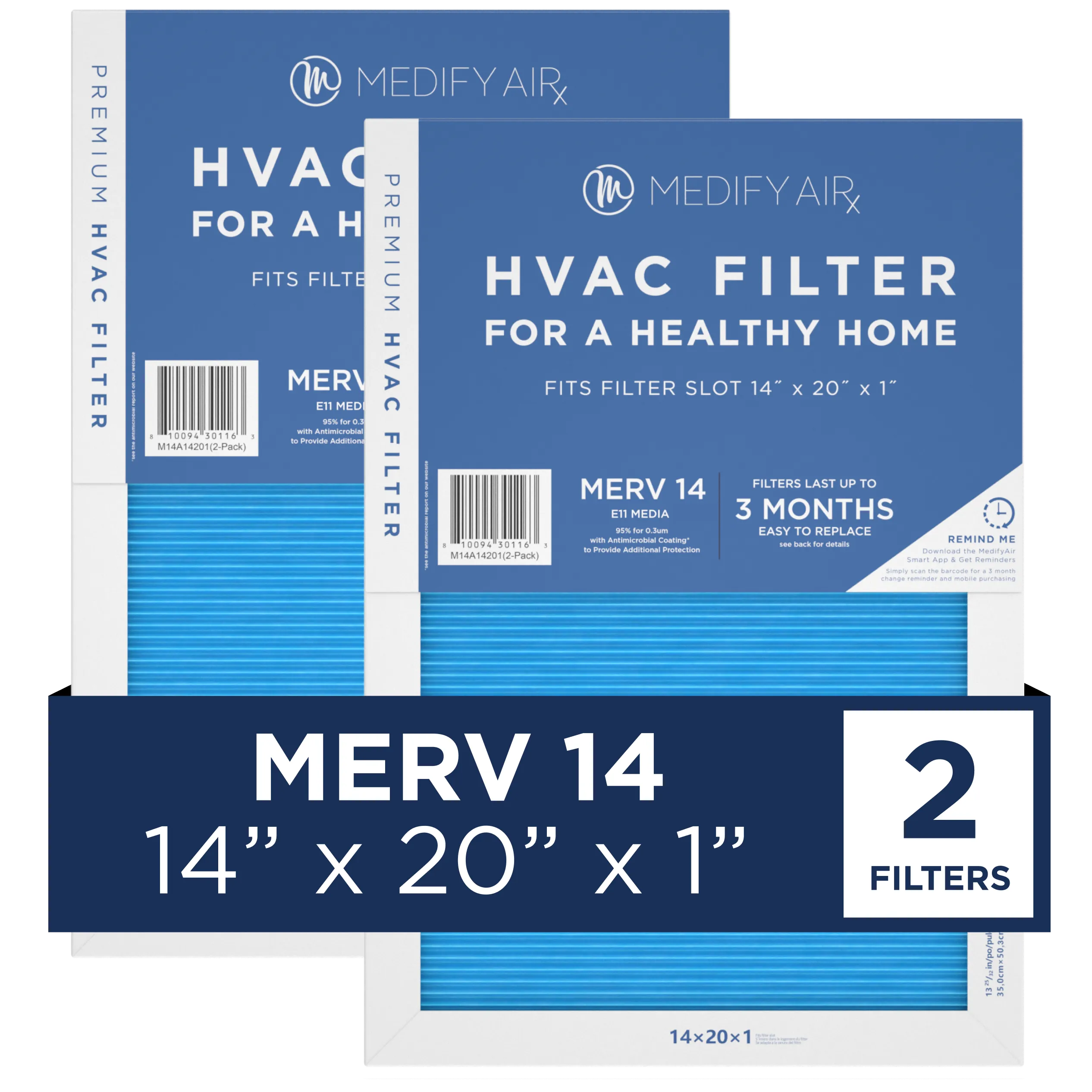 MERV 14" x 20" x 1" HVAC Filter