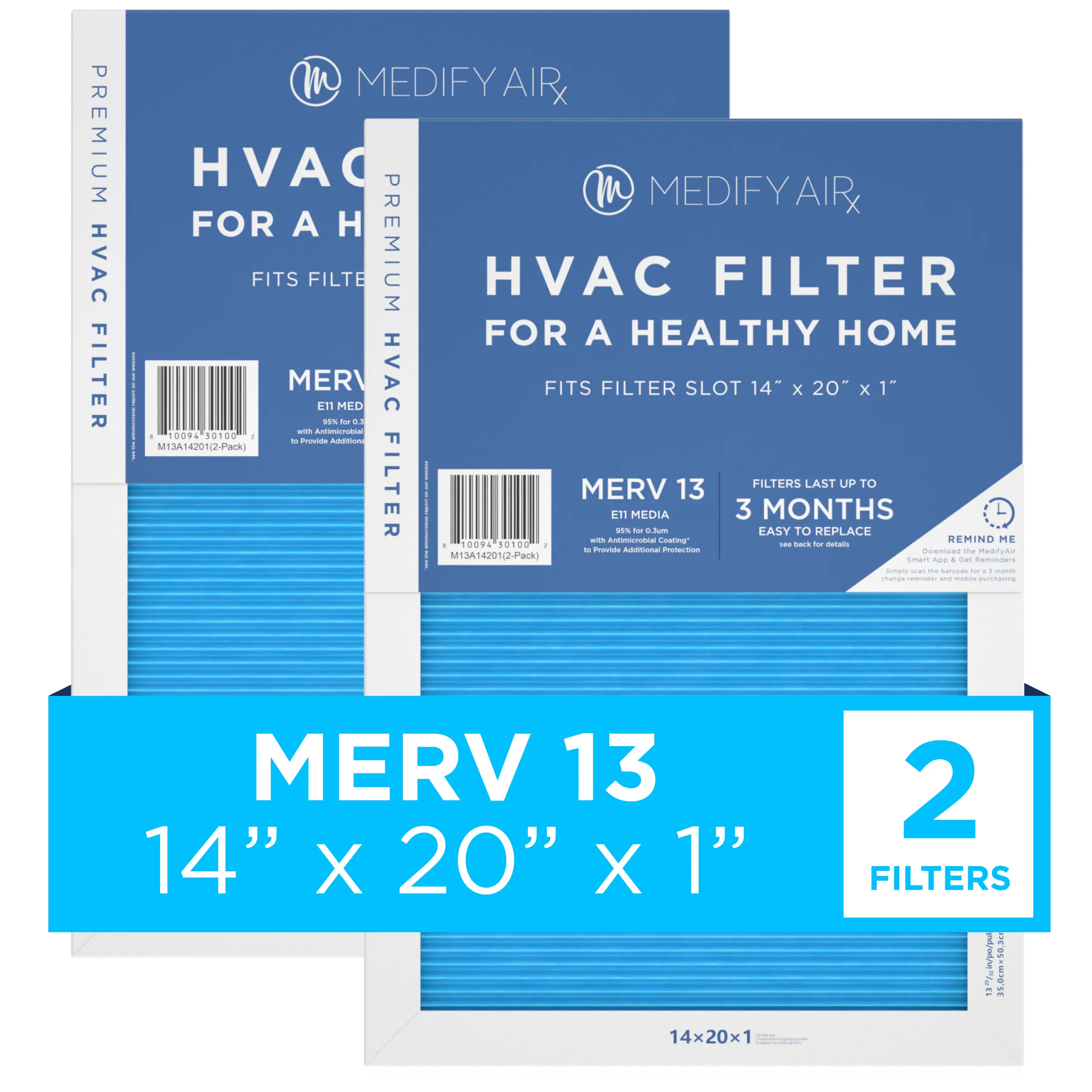 MERV 14" x 20" x 1" HVAC Filter