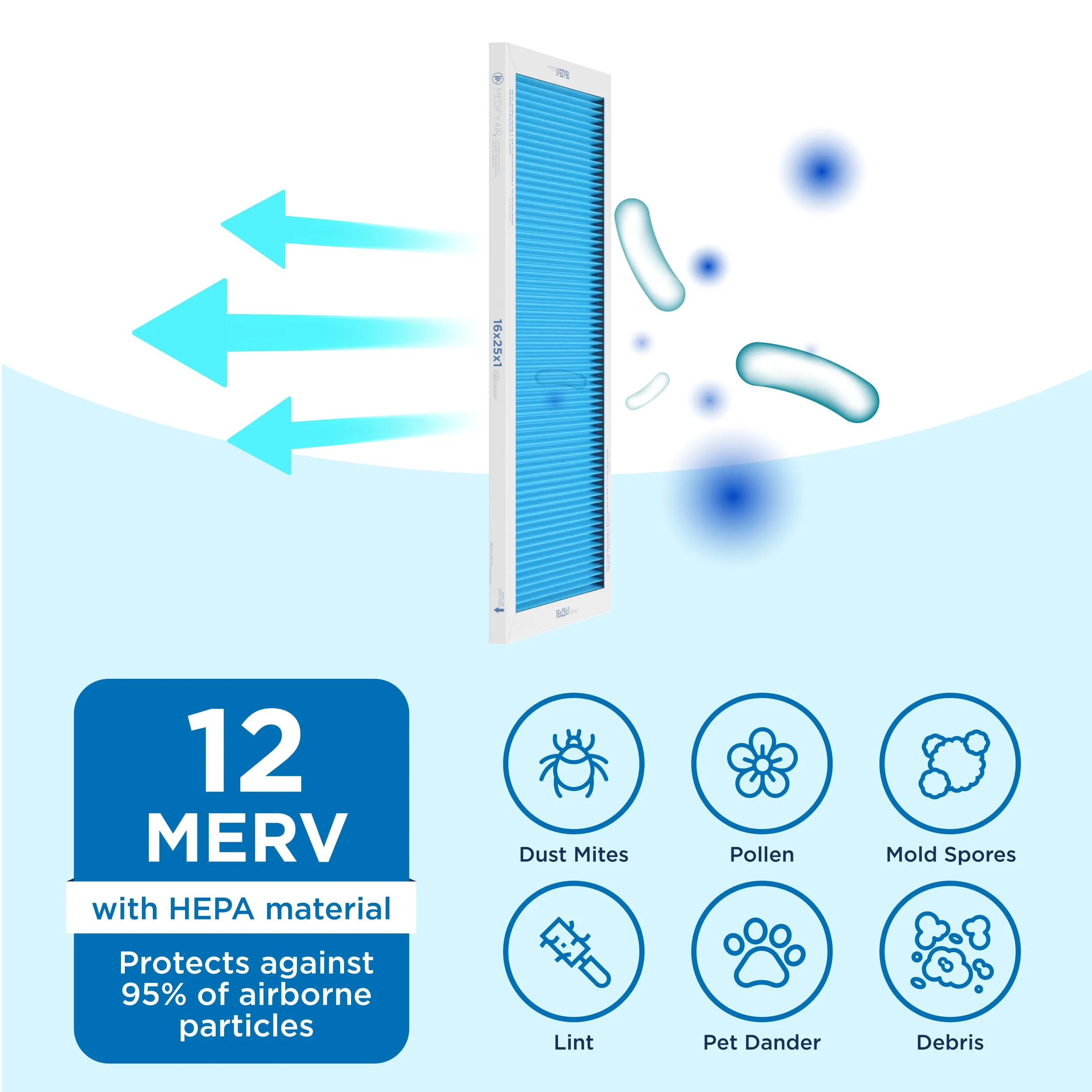 MERV 16" x 25" x 1" HVAC Filter