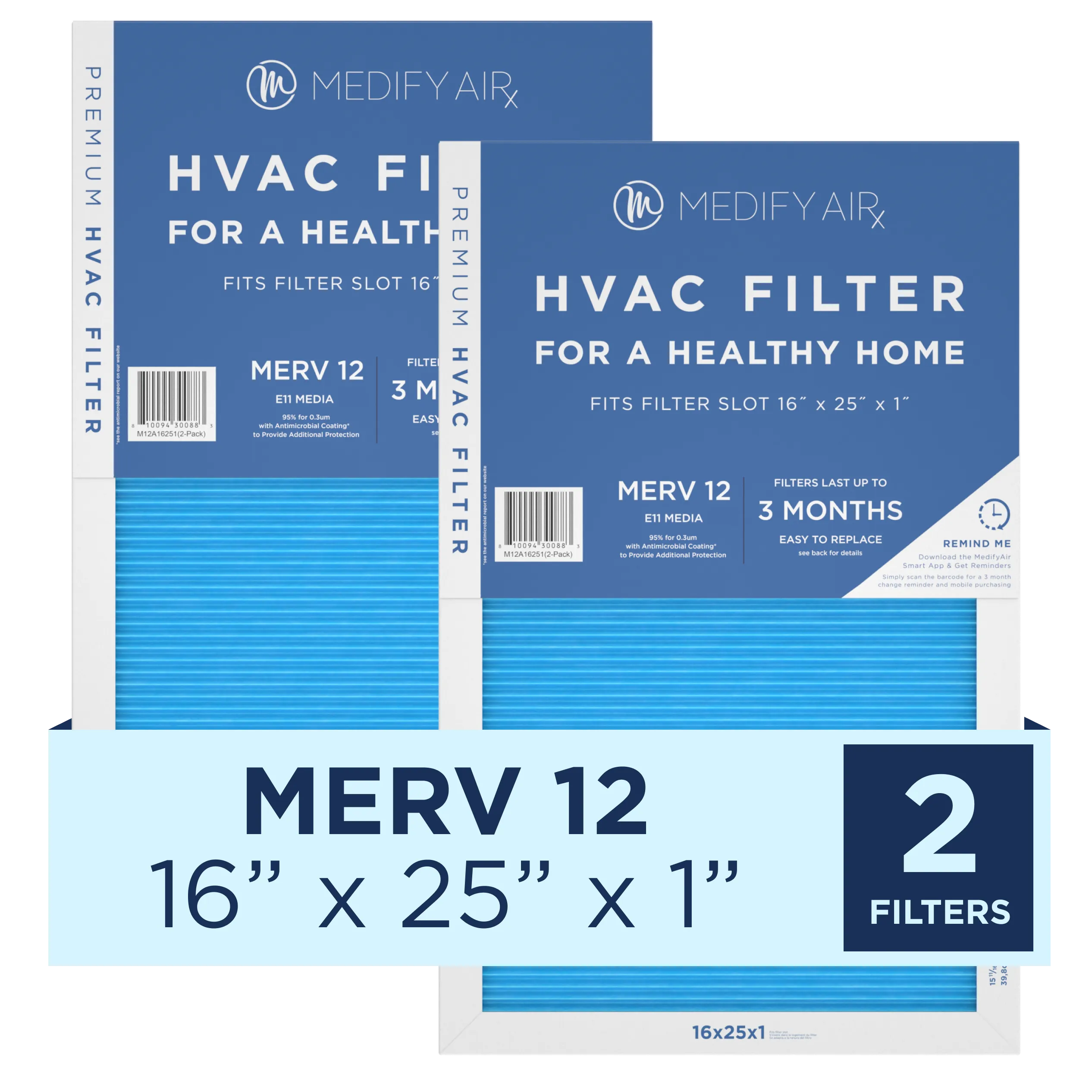 MERV 16" x 25" x 1" HVAC Filter