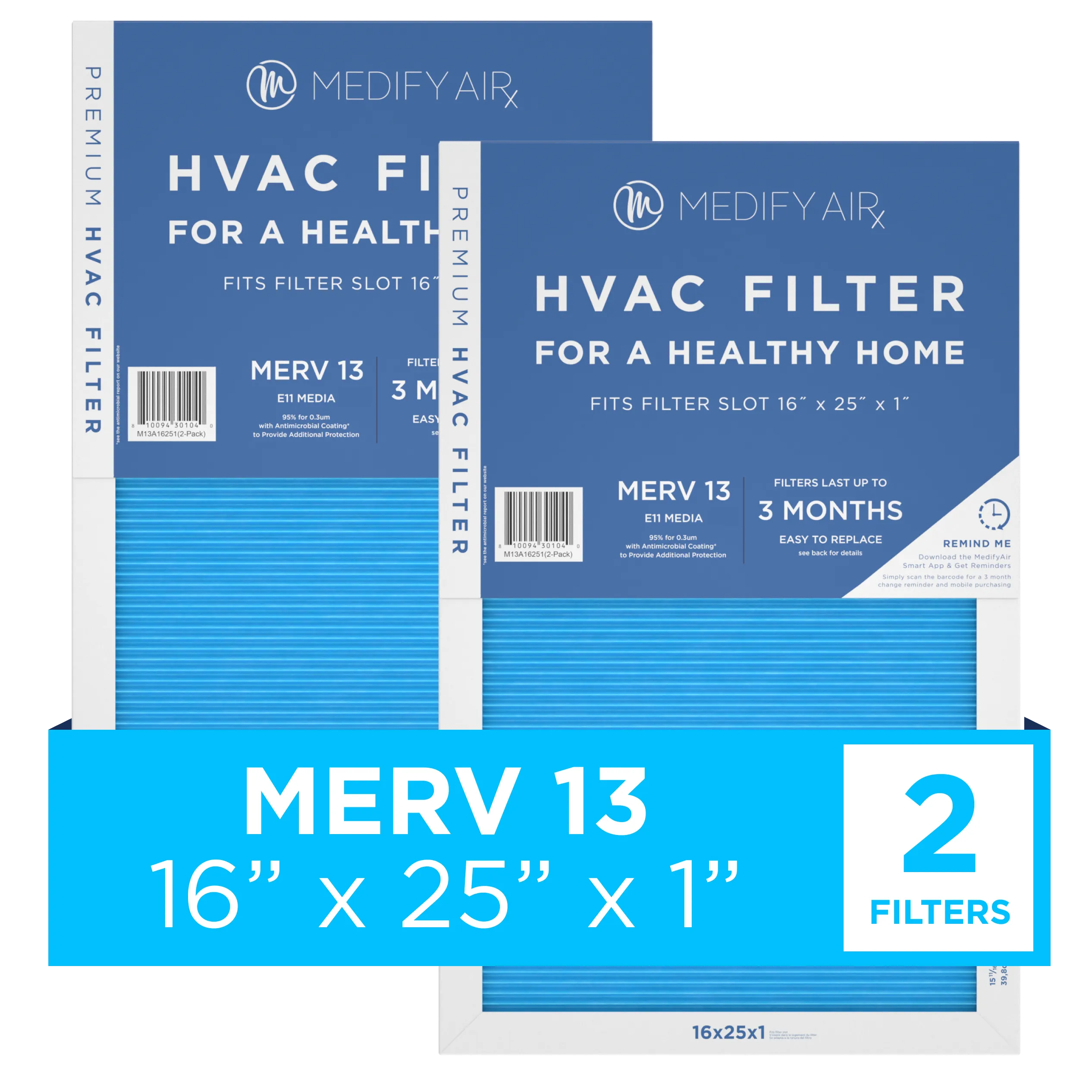 MERV 16" x 25" x 1" HVAC Filter