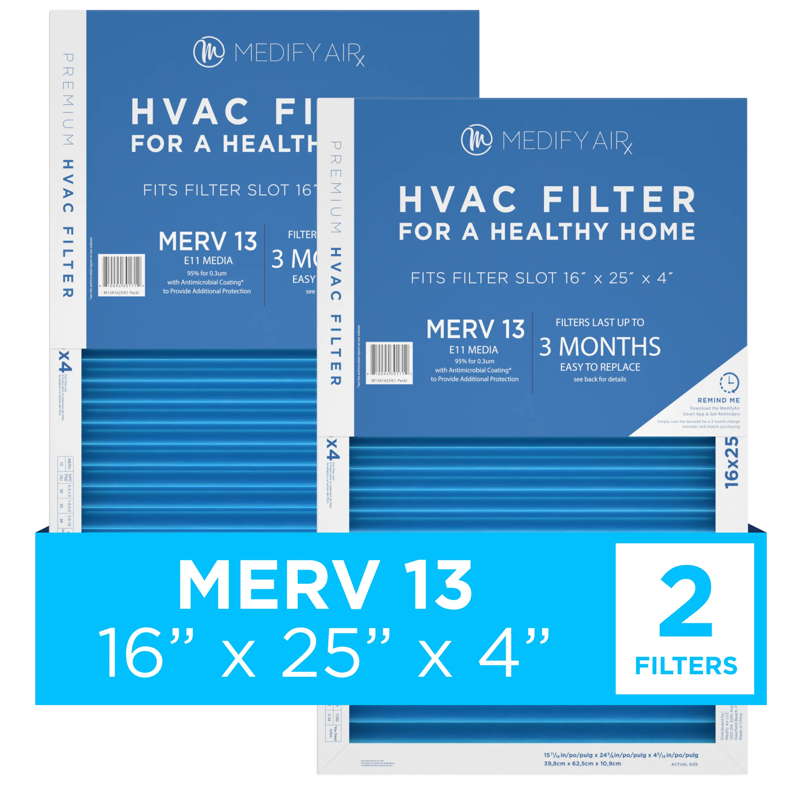 MERV 16" x 25" x 4" HVAC Filter