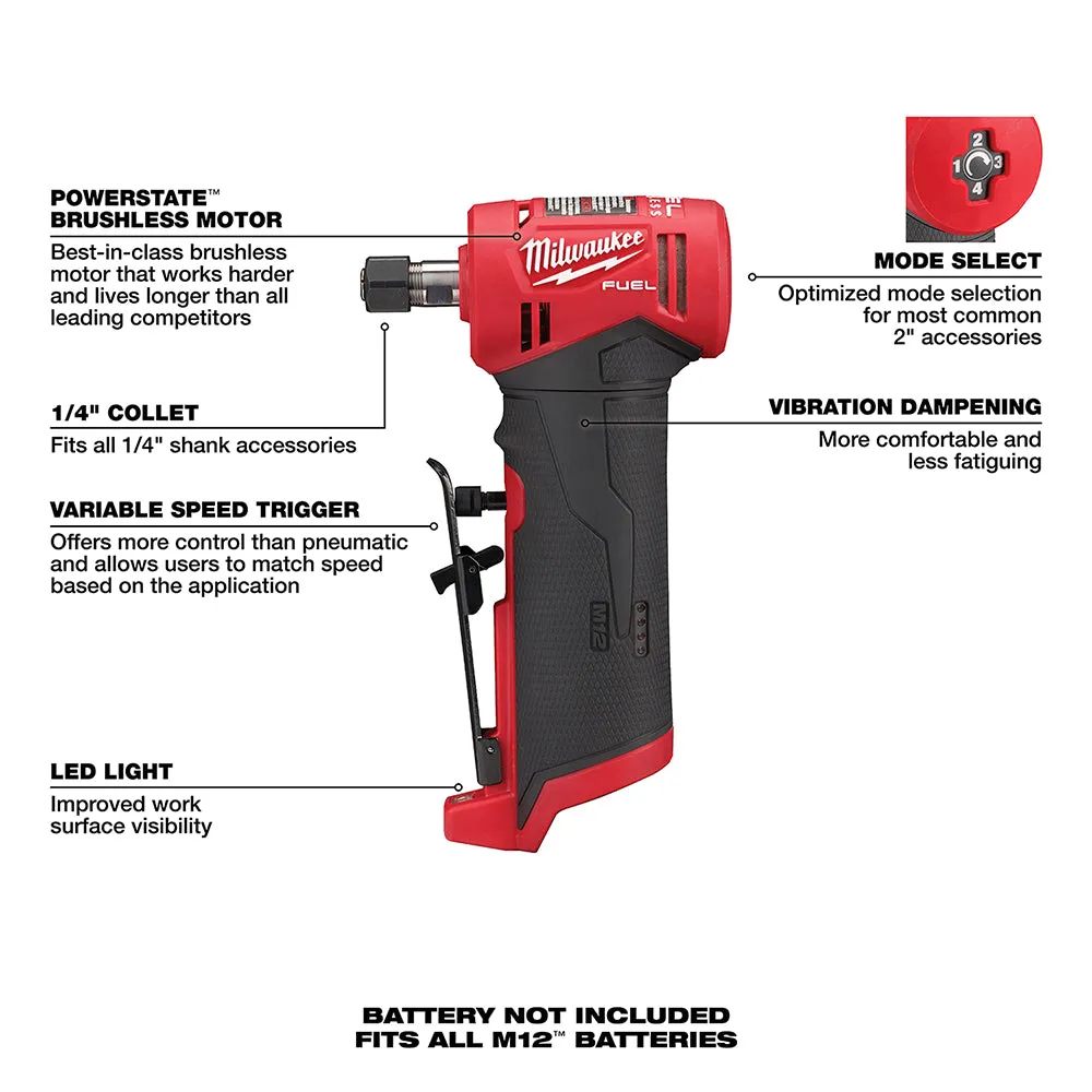 Milwaukee 2485-20 M12 FUEL Right Angle Die Grinder