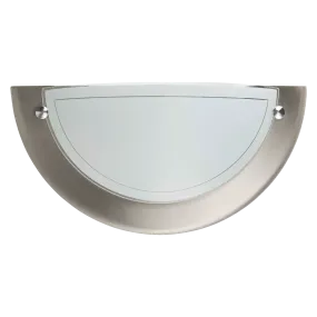 Miramar Satin Nickel Wall Light with Frosted Glass