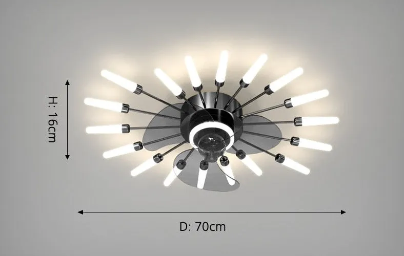 Modern Low-Profile Firework Ceiling Fan with Light