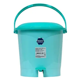 More Essentials Small Pedal Dustbin, 6.2 Litre, Sky Blue, 1 Piece,Plastic