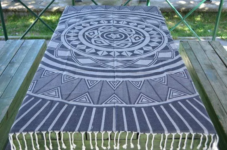 Navy Blue Sun 100% Cotton Towel