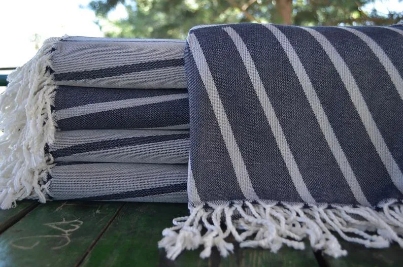 Navy Blue Sun 100% Cotton Towel