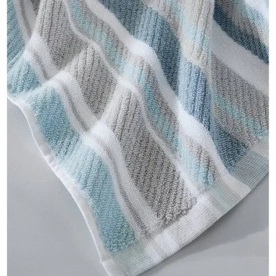 New - 3pc Ocean Bay Striped Bath Towel Set Blue - Tommy Bahama