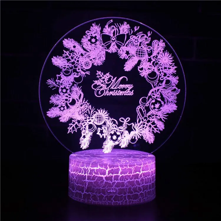 New Dynamic Acrylic LED 3D Night Light Small Table Bedside Birthday For The Child Festival Lover Wife Christmas Decorate Lamp