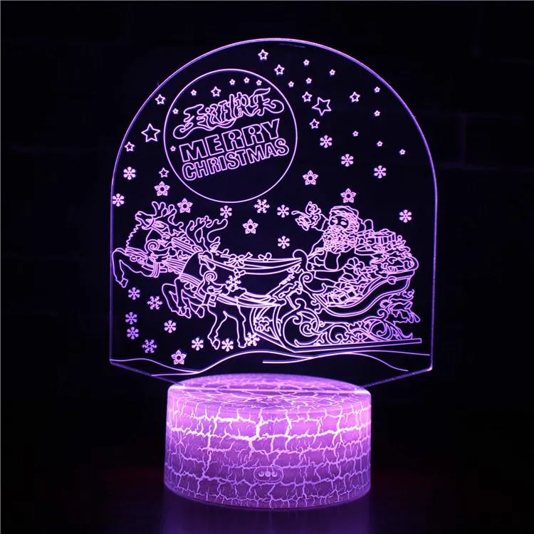 New Dynamic Acrylic LED 3D Night Light Small Table Bedside Birthday For The Child Festival Lover Wife Christmas Decorate Lamp