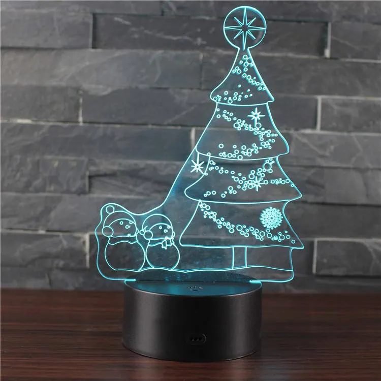 New Dynamic Acrylic LED 3D Night Light Small Table Bedside Birthday For The Child Festival Lover Wife Christmas Decorate Lamp