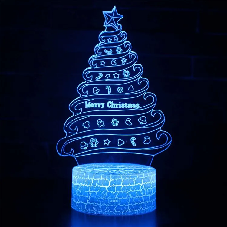 New Dynamic Acrylic LED 3D Night Light Small Table Bedside Birthday For The Child Festival Lover Wife Christmas Decorate Lamp