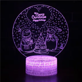 New Dynamic Acrylic LED 3D Night Light Small Table Bedside Birthday For The Child Festival Lover Wife Christmas Decorate Lamp