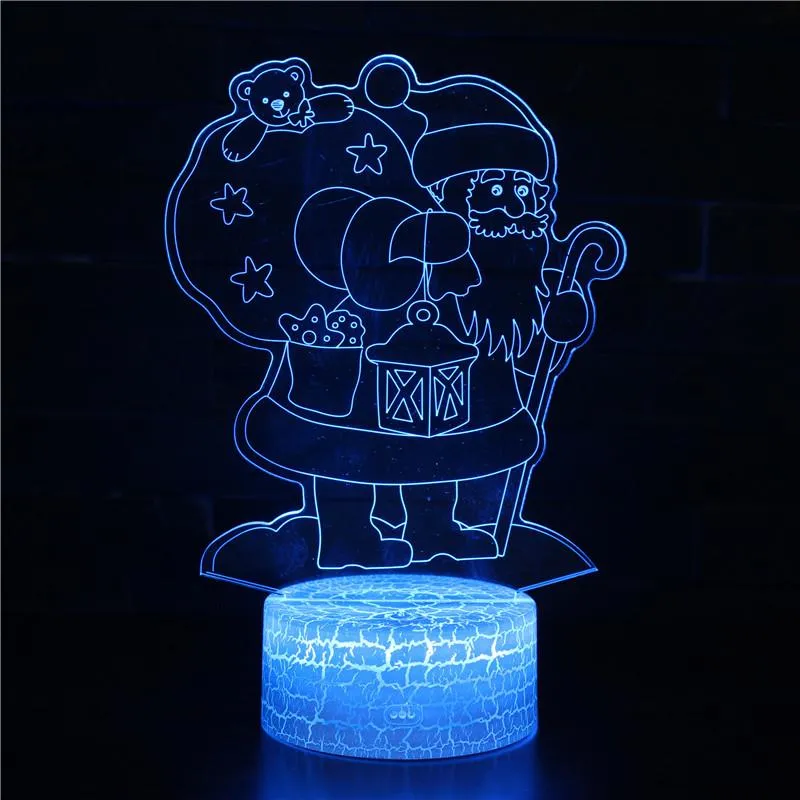 New Dynamic Acrylic LED 3D Night Light Small Table Bedside Birthday For The Child Festival Lover Wife Christmas Decorate Lamp