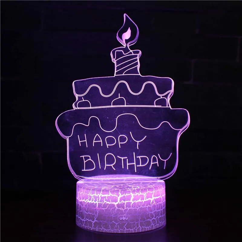 New Dynamic Acrylic LED 3D Night Light Small Table Bedside Birthday For The Child Festival Lover Wife Christmas Decorate Lamp