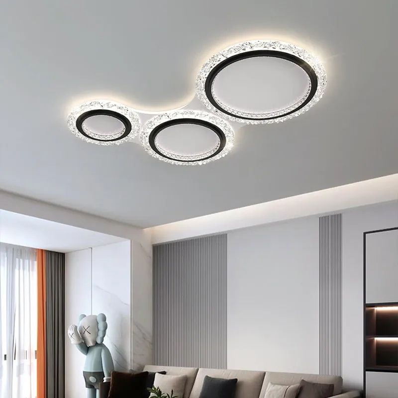 Nordic Living Room Chandeliers Luxury Creative Ring Combination Ceiling Lights Simple Modern Atmosphere Household Bedroom Lamps