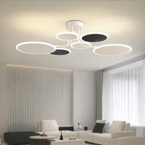 Nordic Minimalist Led Ceiling Chandeliers for Living Room Bedroom Dining Table Lamp Home Fixture Indoor Lighting Black White