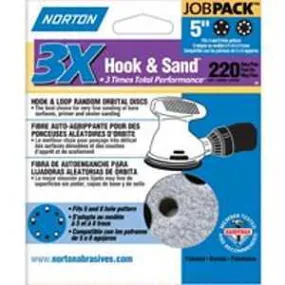 Norton 04038 Sanding Disc, 5 in Dia, 11/16 in Arbor, Coated, P220 Grit, Very Fine, Alumina Ceramic Abrasive, Spiral :PK 50: QUANTITY: 1