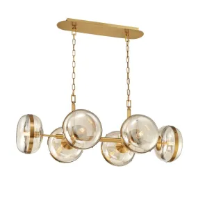 Nottingham 44 in. 6 Lights Chandelier Brass Finish