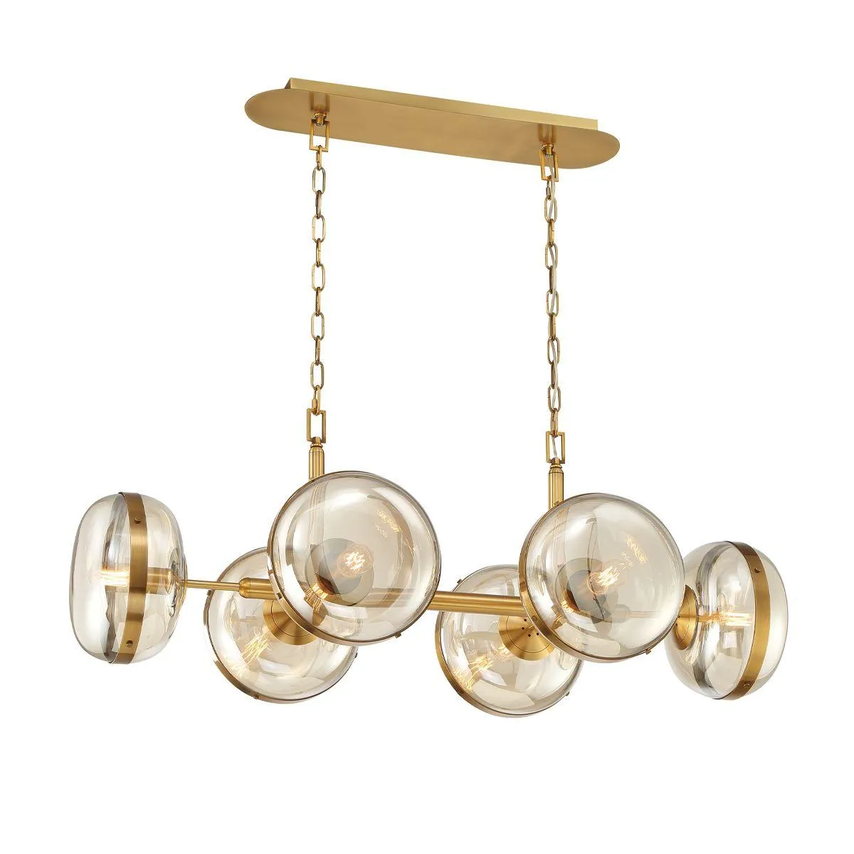 Nottingham 44 in. 6 Lights Chandelier Brass Finish