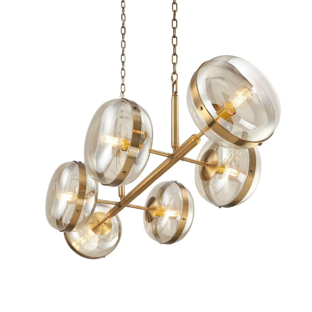 Nottingham 44 in. 6 Lights Chandelier Brass Finish