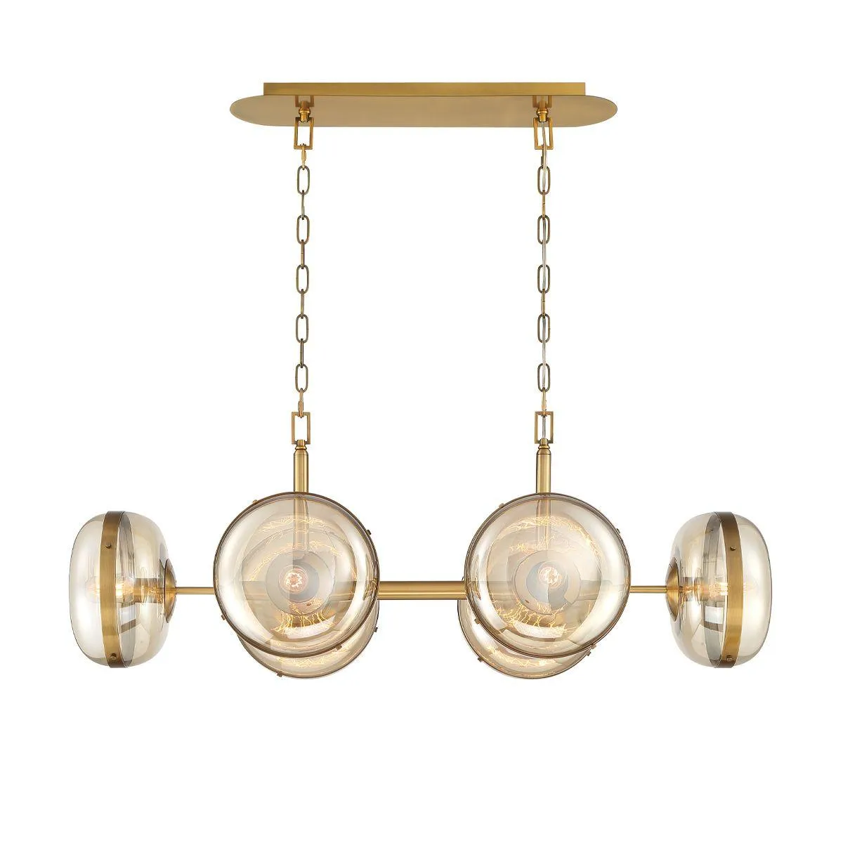 Nottingham 44 in. 6 Lights Chandelier Brass Finish