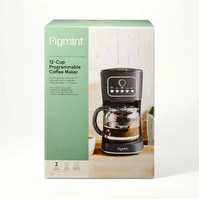 Open Box - 12 Cup Programmable Coffee Maker Gray - Figmint