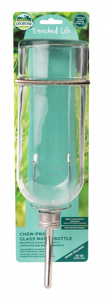 Oxbow Enriched Life - Chew Proof Glass Water Bottle