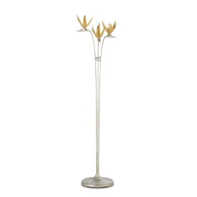 Paradiso 3-Light Floor Lamp in Contemporary Silver Leaf