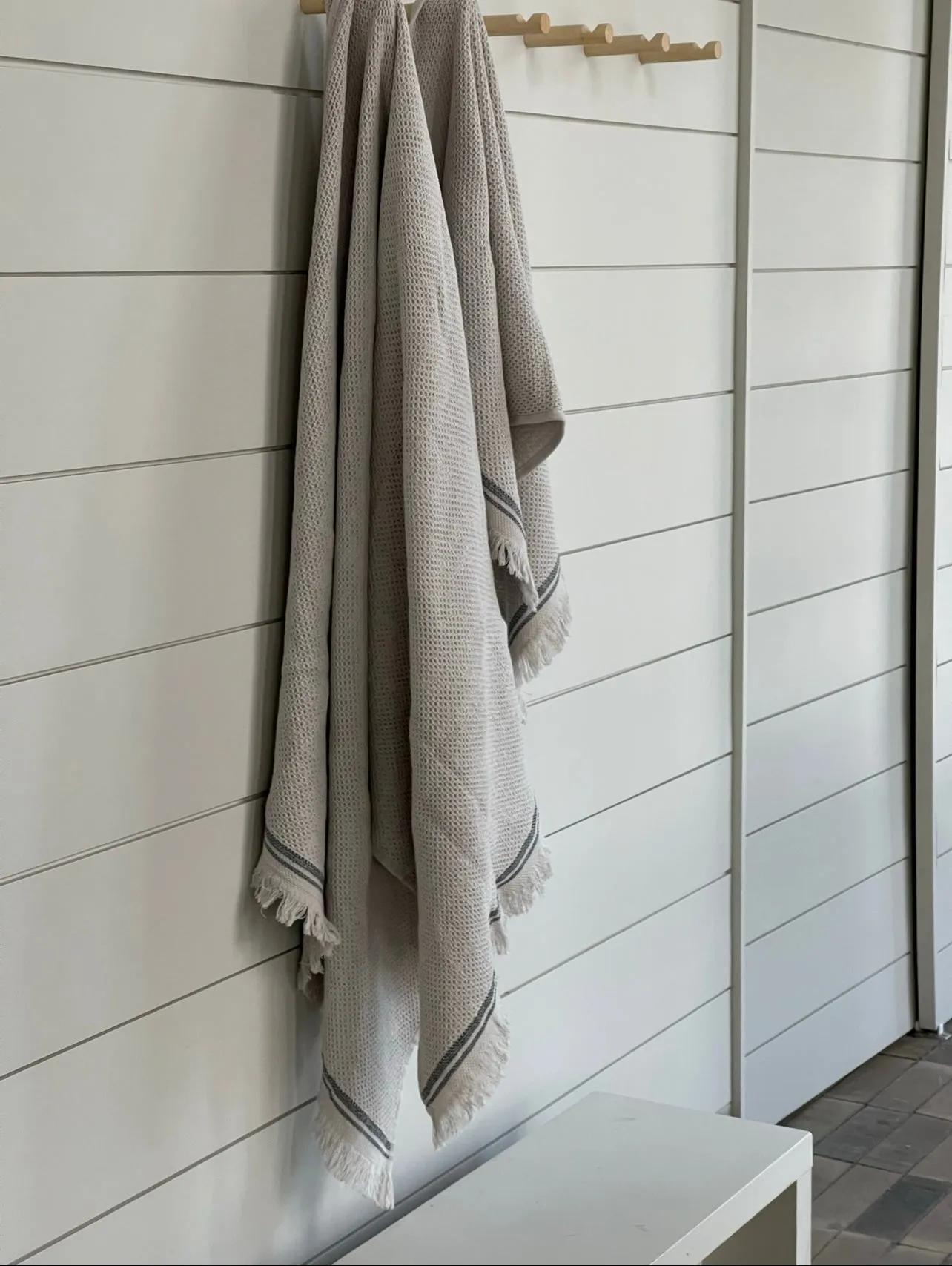 PARGA WAFFLE TURKISH TOWEL - STONE GREY