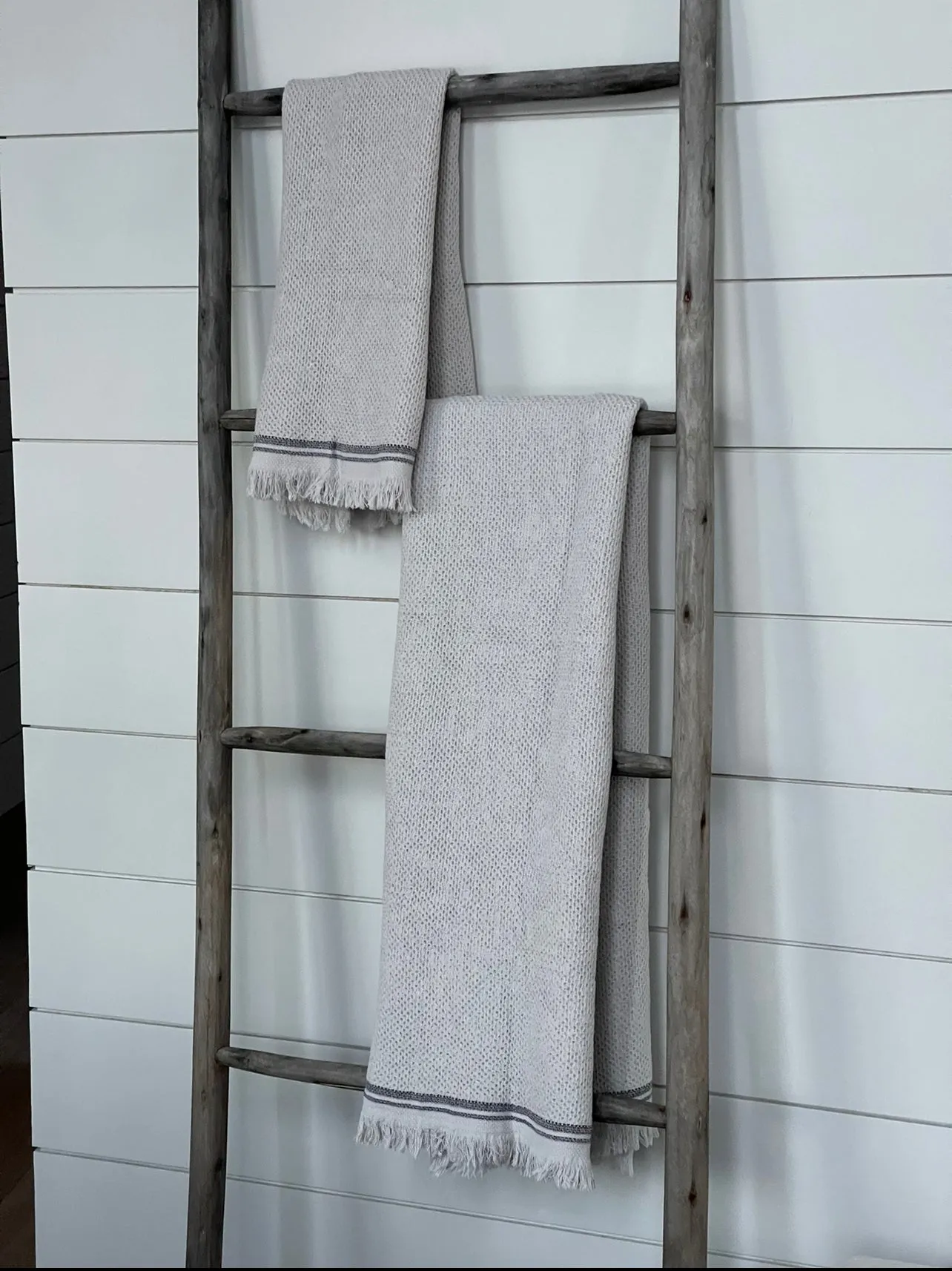 PARGA WAFFLE TURKISH TOWEL - STONE GREY