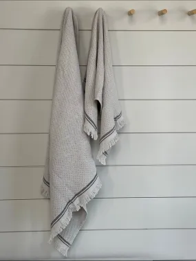 PARGA WAFFLE TURKISH TOWEL - STONE GREY