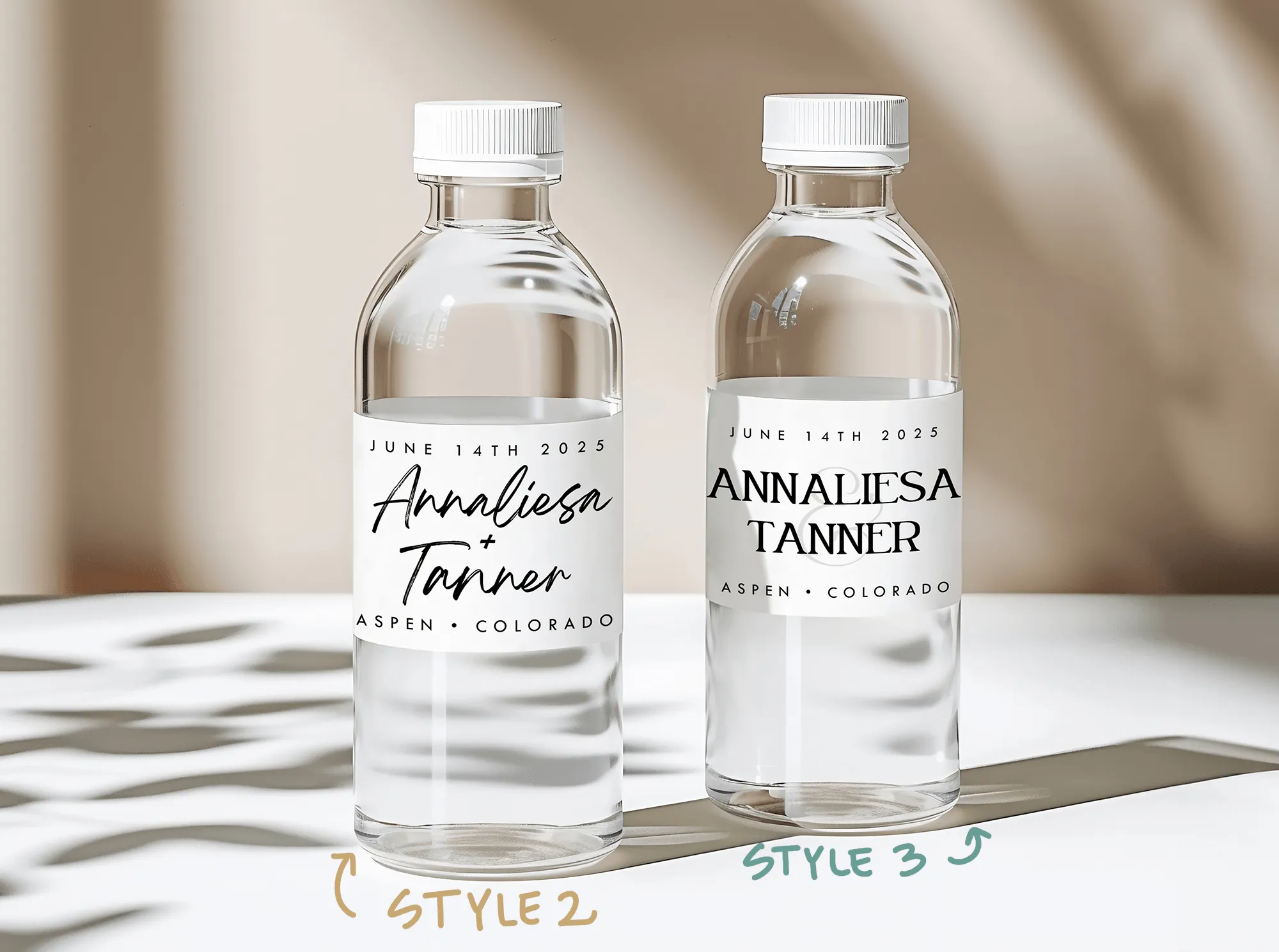 Personalized Wedding Water Bottle Labels