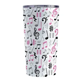 Pink Music Notes Pattern Tumbler Cup