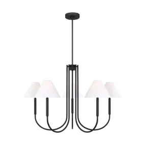 Porteau 38 in. 5 Lights Chandelier Black finish