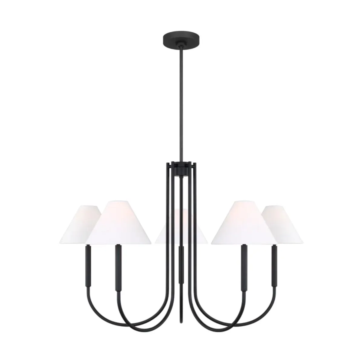 Porteau 38 in. 5 Lights Chandelier Black finish