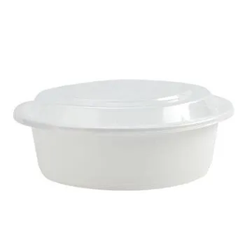 Premium Heavy Plastic Microwaveable, Stackable 9" 48oz Lunch/Dinner Containers with Airtight Lid