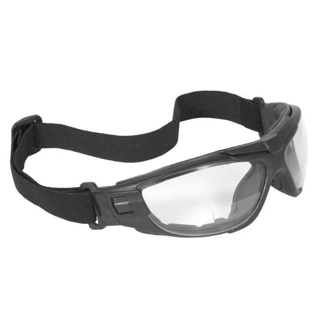 Radians Cuatro 4-in-1 Foam Lined Reader Bifocal Safety Glasses/Goggle with Clear Anti-Fog Lens, Interchangable Headstrap & Temples, CTB1 (1 Pair)