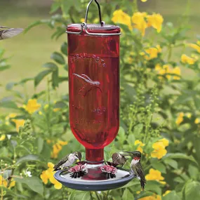 Red Bottle Hummingbird Feeder