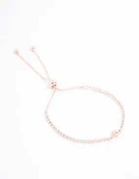 Rose Gold Czech Bohemia Crystal Cupchain Toggle Bracelet