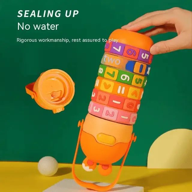 Rotate Number Educational Water Bottle for Kids - Interactive & Leakproof